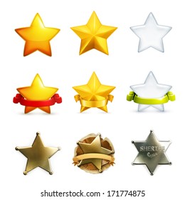 Stars icon set, vector