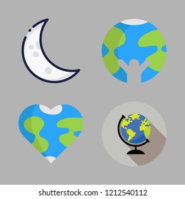 stars icon set. vector set about moon, earth globe and planet earth icons set.