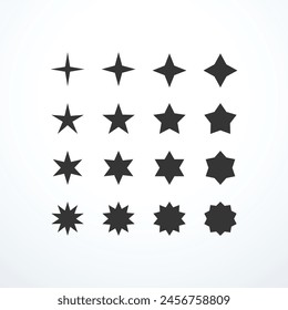 Conjunto de iconos de estrellas. Ilustración vectorial