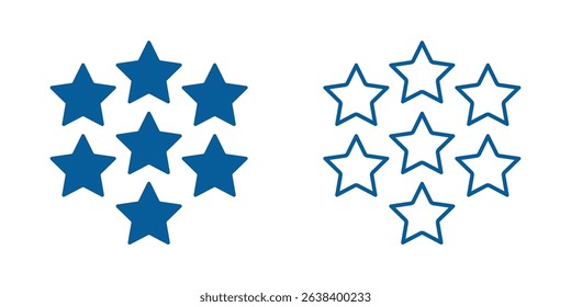 stars icon set. Vector solid icons collection. Solid and line icon style. eps file. transparent background icon.