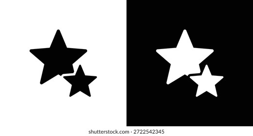 Juego de iconos de compras de hojas de iconos de estrellas en blanco y negro
