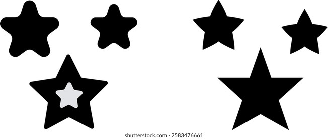 Stars Icon Sign – Celestial and Cosmic Vector Symbol Set