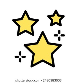Stars Icon Stellar Design in Flat Line Color Style