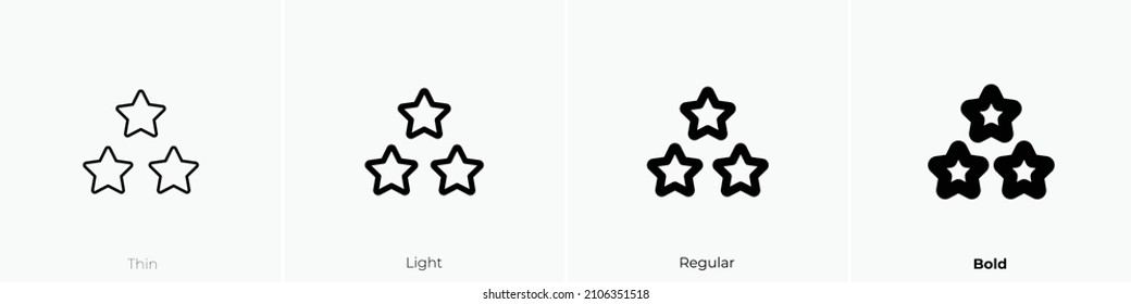 stars icon. Thin, Light Regular And Bold style design isolated on white background