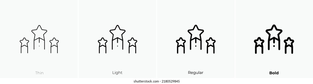 stars icon. Thin, Light Regular And Bold style design isolated on white background
