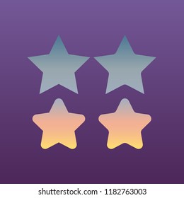 Stars icon. Vector. Evening gradient icon at violet background.