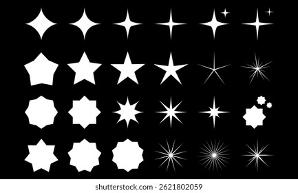 stars icon vector featuring a shiny design, shaped like a bright star, glowing and radiant—this star vector is perfect for ratings, graphics, or any star-themed creative project.
