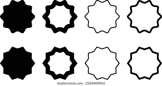 Stars icon vector set. Star vector icons. Black set of Stars, isolated on white background. Star vector collection. Star vector flat icons for web