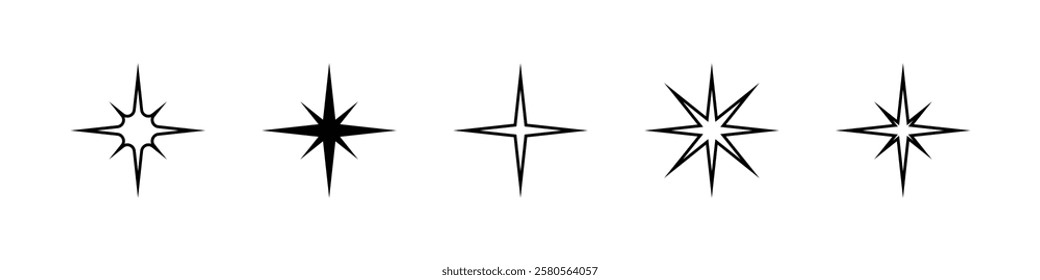 Stars icons. Black Stars vector icons. Star vector icon. Collection black Stars. Star shape