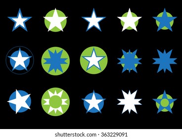 stars icons set
