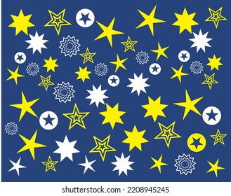 Stars icons texture pattern on background.