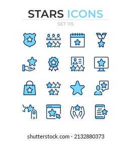 Stars icons. Vector line icons set. Premium quality. Simple thin line design. Modern outline symbols collection, pictograms.