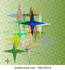stars into multiple image, graphic place at booklet