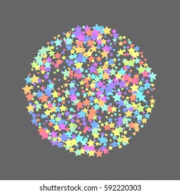 Stars isolated on gray background. Pattern with stars. Vector confetti star background pattern. world stars