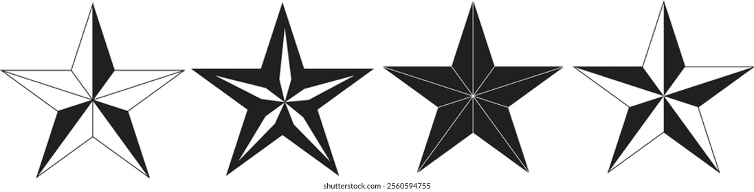 Stars isolated on white background. Star vector isolated icon. Stars vector icon set. Stars collection.  Vector Star icon set.