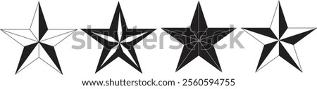 Stars isolated on white background. Star vector isolated icon. Stars vector icon set. Stars collection.  Vector Star icon set.