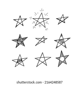 stars isolation, doodle vector  set 