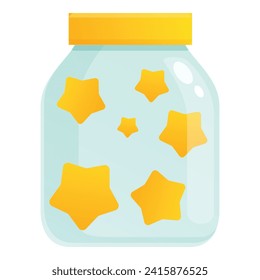 Stars in jar lamp icon cartoon vector. Lullaby dream. Music infant