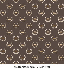 Stars and laurel wreath pattern background, stock vector