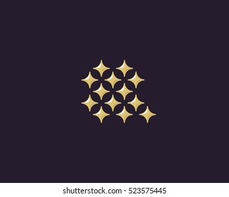 Stars letter Q vector logotype. Luxury abc icon sign. Shiny elegance font symbol. Celebrity glamorous type logo.