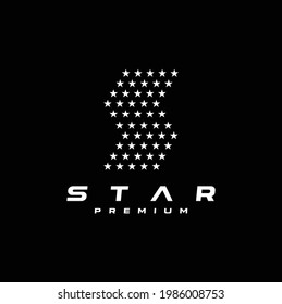 Stars Letter S Vector Logotype, Luxury and Shiny Elegance Font Symbol, Celebrity Glamorous Type Logo