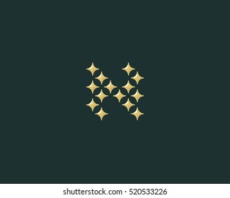 Stars letter S vector logotype. Luxury abc icon sign. Shiny elegance font symbol. Celebrity glamorous type logo.