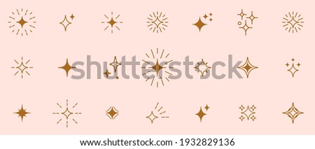 Stars line art icon. Vector four-pointed star for logo, social media stories