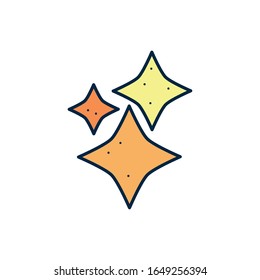 Stars line fill style icon of Space futuristic cosmos outside universe astronomy adventure and exploration theme Vector illustration