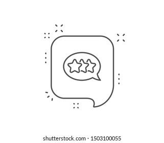 Stars line icon. Chat bubble design. Feedback rating sign. Customer satisfaction symbol. Outline concept. Thin line stars icon. Vector
