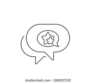 Stars line icon. Chat bubble design. Favorite sign. Positive feedback symbol. Outline concept. Thin line star icon. Vector
