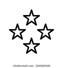 stars line icon. Effect, magic, rating, score, voting, quality, enchantment, impression, holiday, fun, radiation, cosmic light. The concept of aesthetics. Vector black line icon on white background.