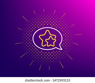Stars line icon. Halftone pattern. Favorite sign. Positive feedback symbol. Gradient background. Star line icon. Yellow halftone pattern. Vector