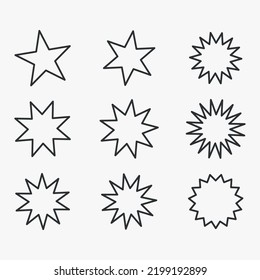 Stars line icon set. Simple pictograms pack. Vectror illustration