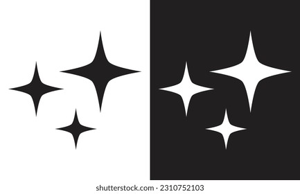 Stars line icons. Vector four-pointed star for logo.Eps 10