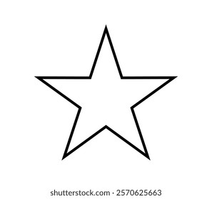 stars line single icon with pointed tip isolated on white background.