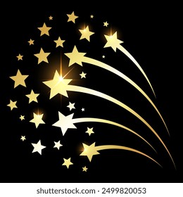 Stars line sparkle flash gold fireworks party design