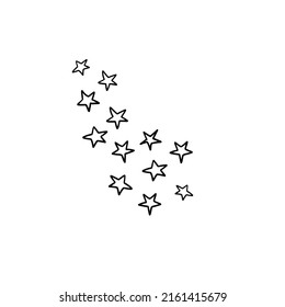 Stars. Line vector. Black lines. Design. Stickers. On a white background.