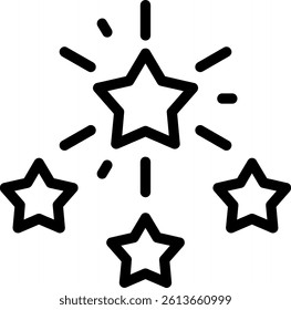 Stars Line Vector Icon Design