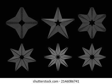 estrellas lineales, fondo blanco, ilustración vectorial 