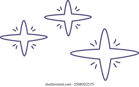 Stars Lined Doodle Vector Illustration