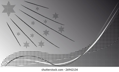 Stars and lines made from plus, 16:9 B/W