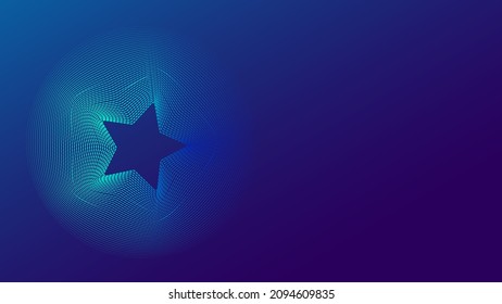 Stars Lines round frame, dynamic vector AI Technology science, music blue concept lines.