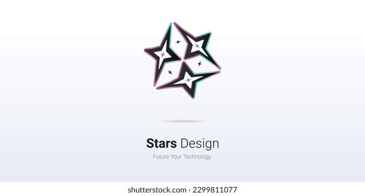 stars logo design, future design, technology design, space design