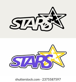 Stars logo design in vintage style and with vintage colors