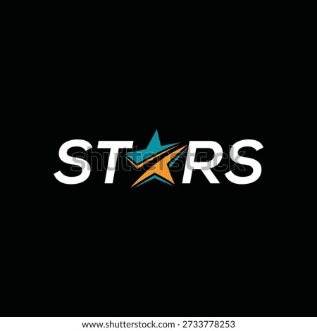stars logo design, word mark stars graphic vector template