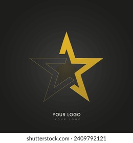 Stars logo on dark background, Luxury, premium and luxury Logo design award ceremony concept, Logo, banner, premium star. Vector illustration