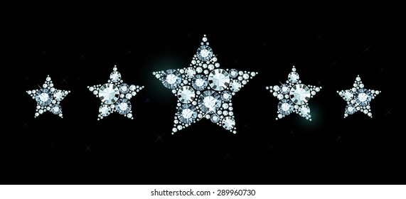 Stars made of shiny diamonds