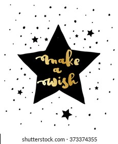 Stars with ''make a wish slogan'' in vector