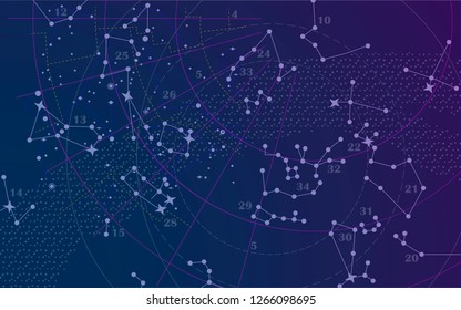 Stars map background/ Vector wallpaper space, black hole, planets elements texture