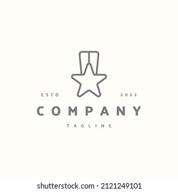Stars medal premium icon sign symbol. Hipster vintage logo design vector illustration